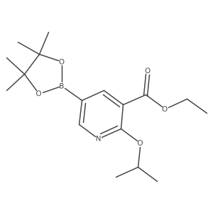 Ethyl 2-isopropoxy-5-(4,4,5,5-tetramethyl-1,3,2-dioxaborolan-2-yl)nicotinate结构式