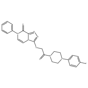 3-({2-[4-(4-fluorophenyl)piperazin-1-yl]-2-oxoethyl}thio)-7-phenyl[1,2,4]triazolo[4,3-a]pyrazin-8(7H)-one结构式