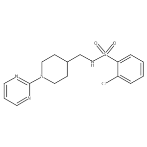 2-chloro-N-((1-(pyrimidin-2-yl)piperidin-4-yl)methyl)benzenesulfonamide Structure
