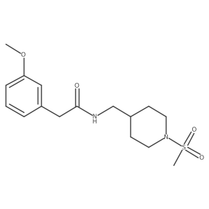 2-(3-methoxyphenyl)-N-((1-(methylsulfonyl)piperidin-4-yl)methyl)acetamide结构式