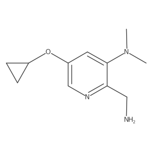 2-(Aminomethyl)-5-cyclopropoxy-N,N-dimethylpyridin-3-amine结构式
