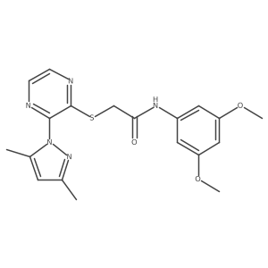 N-(3,5-dimethoxyphenyl)-2-{[3-(3,5-dimethyl-1H-pyrazol-1-yl)pyrazin-2-yl]sulfanyl}acetamide结构式