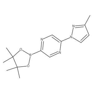 2-(3-methyl-1H-pyrazol-1-yl)-5-(4,4,5,5-tetramethyl-1,3,2-dioxaborolan-2-yl)Pyrazine结构式