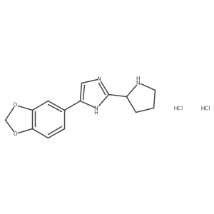 4-(2H-1,3-benzodioxol-5-yl)-2-(pyrrolidin-2-yl)-1H-imidazole dihydrochloride结构式