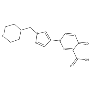 1,4-Dihydro-4-oxo-1-[1-[(tetrahydro-2h-pyran-4-yl)methyl]-1h-pyrazol-4-yl]-3-pyridazinecarboxylic acid结构式