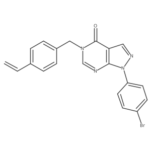 1-(4-bromophenyl)-5-(4-ethenylbenzyl)-1,5-dihydro-4H-pyrazolo[3,4-d]pyrimidin-4-one结构式