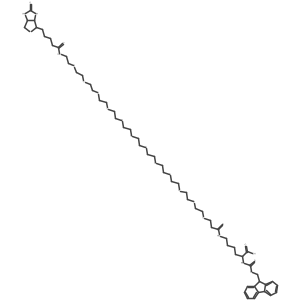 (2S)-6-[3-[2-[2-[2-[2-[2-[2-[2-[2-[2-[2-[2-[2-[5-[(3aS,4S,6aR)-2-oxo-1,3,3a,4,6,6a-hexahydrothieno[3,4-d]imidazol-4-yl]pentanoylamino]ethoxy]ethoxy]ethoxy]ethoxy]ethoxy]ethoxy]ethoxy]ethoxy]ethoxy]ethoxy]ethoxy]ethoxy]propanoylamino]-2-(9H-fluoren-9-ylmethoxycarbonylamino)hexanoic acid结构式