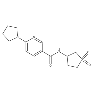 N-(1,1-dioxidotetrahydrothiophen-3-yl)-6-(pyrrolidin-1-yl)pyridazine-3-carboxamide结构式