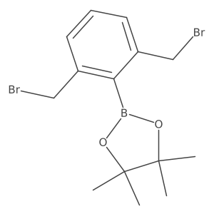 2-[2,6-Bis(bromomethyl)phenyl]-4,4,5,5-tetramethyl-1,3,2-dioxaborolane结构式