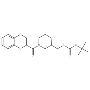 Tert-butyl ((1-(2,3-dihydrobenzo[b][1,4]dioxine-2-carbonyl)piperidin-3-yl)methyl)carbamate结构式