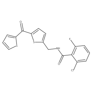 2-Chloro-6-fluoro-N-{[5-(thiophene-2-carbonyl)thiophen-2-YL]methyl}benzamide Structure