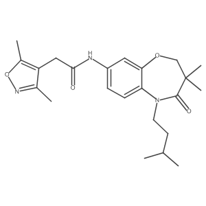2-(3,5-dimethylisoxazol-4-yl)-N-(5-isopentyl-3,3-dimethyl-4-oxo-2,3,4,5-tetrahydrobenzo[b][1,4]oxazepin-8-yl)acetamide Structure