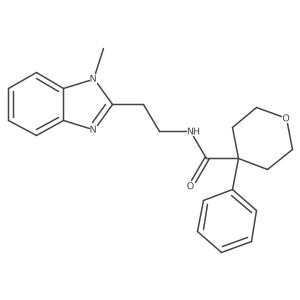 N-[2-(1-methyl-1H-benzimidazol-2-yl)ethyl]-4-phenyltetrahydro-2H-pyran-4-carboxamide结构式
