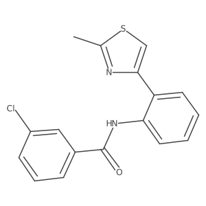 3-chloro-N-(2-(2-methylthiazol-4-yl)phenyl)benzamide结构式