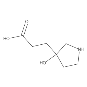 3-(3-Hydroxypyrrolidin-3-yl)propanoic acid结构式
