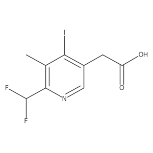 2-(Difluoromethyl)-4-iodo-3-methylpyridine-5-acetic acid结构式