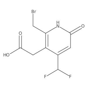 2-(Bromomethyl)-4-(difluoromethyl)-6-hydroxypyridine-3-acetic acid结构式