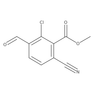 Benzoic acid, 2-chloro-6-cyano-3-formyl-, methyl ester结构式