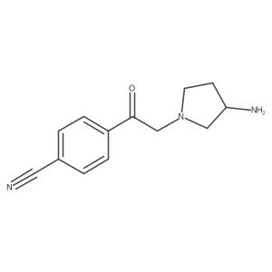 4-(2-(3-Aminopyrrolidin-1-yl)acetyl)benzonitrile结构式