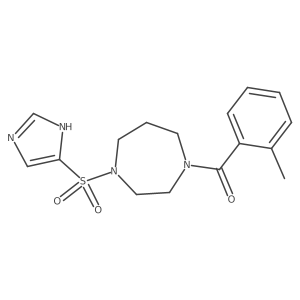 (4-((1H-imidazol-4-yl)sulfonyl)-1,4-diazepan-1-yl)(o-tolyl)methanone Structure