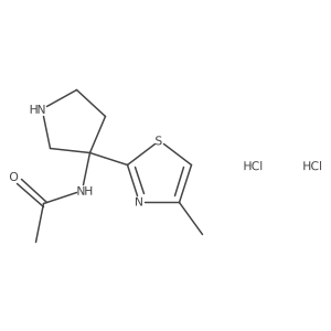 N-[3-(4-methyl-1,3-thiazol-2-yl)pyrrolidin-3-yl]acetamide dihydrochloride Structure