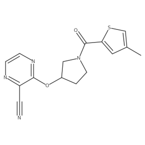 3-((1-(4-Methylthiophene-2-carbonyl)pyrrolidin-3-yl)oxy)pyrazine-2-carbonitrile结构式