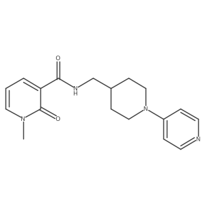 1-methyl-2-oxo-N-((1-(pyridin-4-yl)piperidin-4-yl)methyl)-1,2-dihydropyridine-3-carboxamide结构式