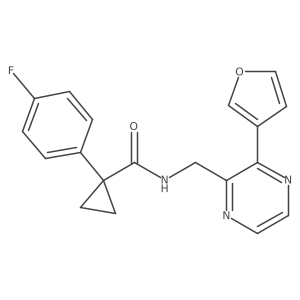 1-(4-fluorophenyl)-N-((3-(furan-3-yl)pyrazin-2-yl)methyl)cyclopropanecarboxamide结构式