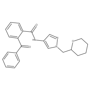 2-benzoyl-N-(1-((tetrahydro-2H-pyran-2-yl)methyl)-1H-pyrazol-4-yl)benzamide结构式