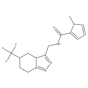 1-methyl-N-((6-(trifluoromethyl)-5,6,7,8-tetrahydro-[1,2,4]triazolo[4,3-a]pyridin-3-yl)methyl)-1H-pyrrole-2-carboxamide结构式