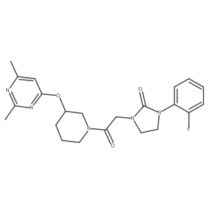 1-(2-(3-((2,6-Dimethylpyrimidin-4-yl)oxy)piperidin-1-yl)-2-oxoethyl)-3-(2-fluorophenyl)imidazolidin-2-one Structure