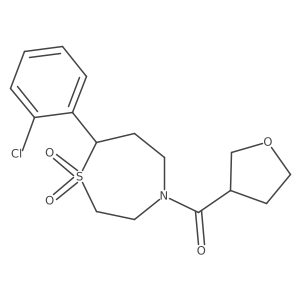 (7-(2-Chlorophenyl)-1,1-dioxido-1,4-thiazepan-4-yl)(tetrahydrofuran-3-yl)methanone Structure