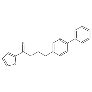 N-(2-(2-phenylpyrimidin-5-yl)ethyl)thiophene-2-carboxamide结构式