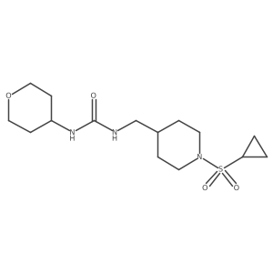1-((1-(cyclopropylsulfonyl)piperidin-4-yl)methyl)-3-(tetrahydro-2H-pyran-4-yl)urea Structure