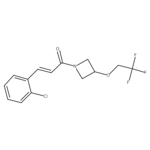 (E)-3-(2-chlorophenyl)-1-(3-(2,2,2-trifluoroethoxy)azetidin-1-yl)prop-2-en-1-one结构式