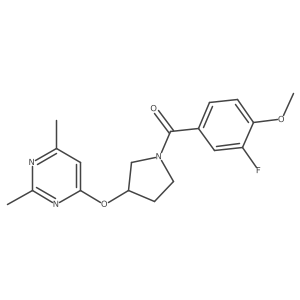 4-{[1-(3-Fluoro-4-methoxybenzoyl)pyrrolidin-3-yl]oxy}-2,6-dimethylpyrimidine Structure