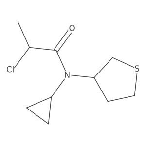 2-chloro-N-cyclopropyl-N-(tetrahydrothiophen-3-yl)propanamide结构式