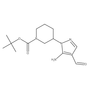 tert-butyl 3-(5-amino-4-formyl-1H-pyrazol-1-yl)piperidine-1-carboxylate Structure
