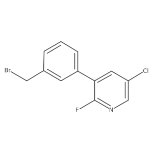 3-[3-(Bromomethyl)phenyl]-5-chloro-2-fluoropyridine Structure