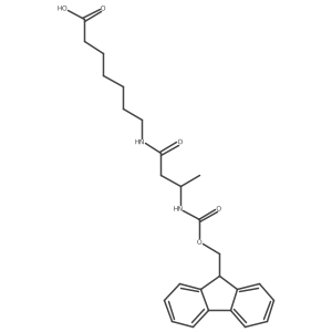 7-[(3S)-3-({[(9H-fluoren-9-yl)methoxy]carbonyl}amino)butanamido]heptanoic acid结构式
