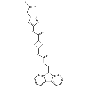 2-{4-[3-({[(9H-fluoren-9-yl)methoxy]carbonyl}amino)cyclobutaneamido]-1H-pyrazol-1-yl}acetic acid Structure