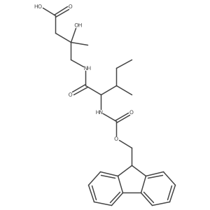 4-[(2S,3S)-2-({[(9H-fluoren-9-yl)methoxy]carbonyl}amino)-3-methylpentanamido]-3-hydroxy-3-methylbutanoic acid结构式
