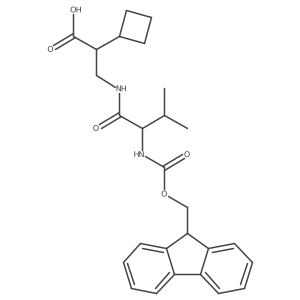 2-cyclobutyl-3-[(2R)-2-({[(9H-fluoren-9-yl)methoxy]carbonyl}amino)-3-methylbutanamido]propanoic acid结构式