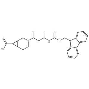 3-[(3S)-3-({[(9H-fluoren-9-yl)methoxy]carbonyl}amino)butanoyl]-3-azabicyclo[4.1.0]heptane-7-carboxylic acid Structure