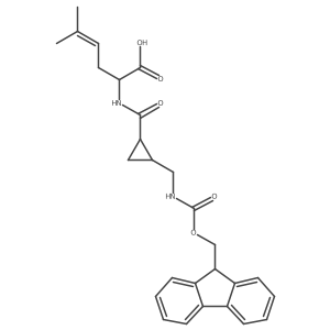 2-({2-[({[(9H-fluoren-9-yl)methoxy]carbonyl}amino)methyl]cyclopropyl}formamido)-5-methylhex-4-enoic acid Structure