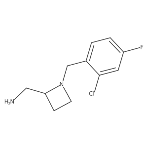 {1-[(2-Chloro-4-fluorophenyl)methyl]azetidin-2-yl}methanamine结构式