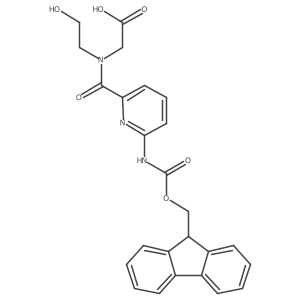 2-{1-[6-({[(9H-fluoren-9-yl)methoxy]carbonyl}amino)pyridin-2-yl]-N-(2-hydroxyethyl)formamido}acetic acid Structure