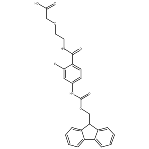 2-(2-{[4-({[(9H-fluoren-9-yl)methoxy]carbonyl}amino)-2-fluorophenyl]formamido}ethoxy)acetic acid结构式