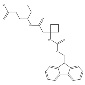 4-{2-[1-({[(9H-fluoren-9-yl)methoxy]carbonyl}amino)cyclobutyl]acetamido}hexanoic acid结构式