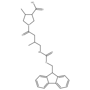 1-[4-({[(9H-fluoren-9-yl)methoxy]carbonyl}amino)-3-methylbutanoyl]-4-methylpyrrolidine-3-carboxylic acid结构式